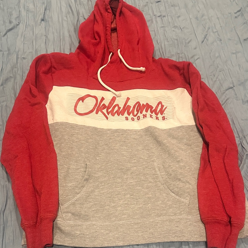 Oklahoma Sooners Red and Gray Hoodie